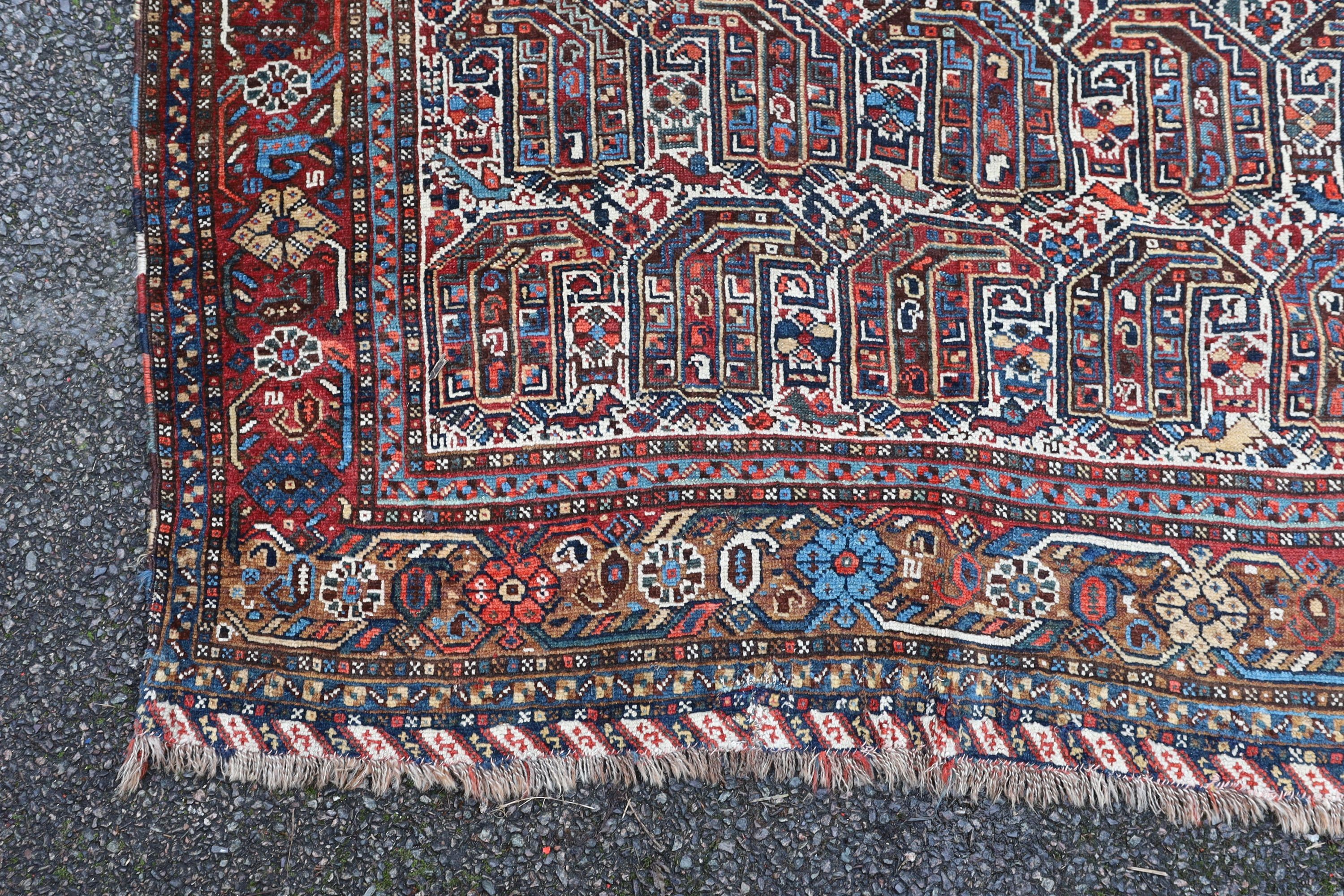 A Southern Persian ivory ground rug, 175 x 137cm